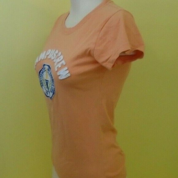 Campus Crew Orange Crew Neck Spell Out Women's T - Picture 3 of 6